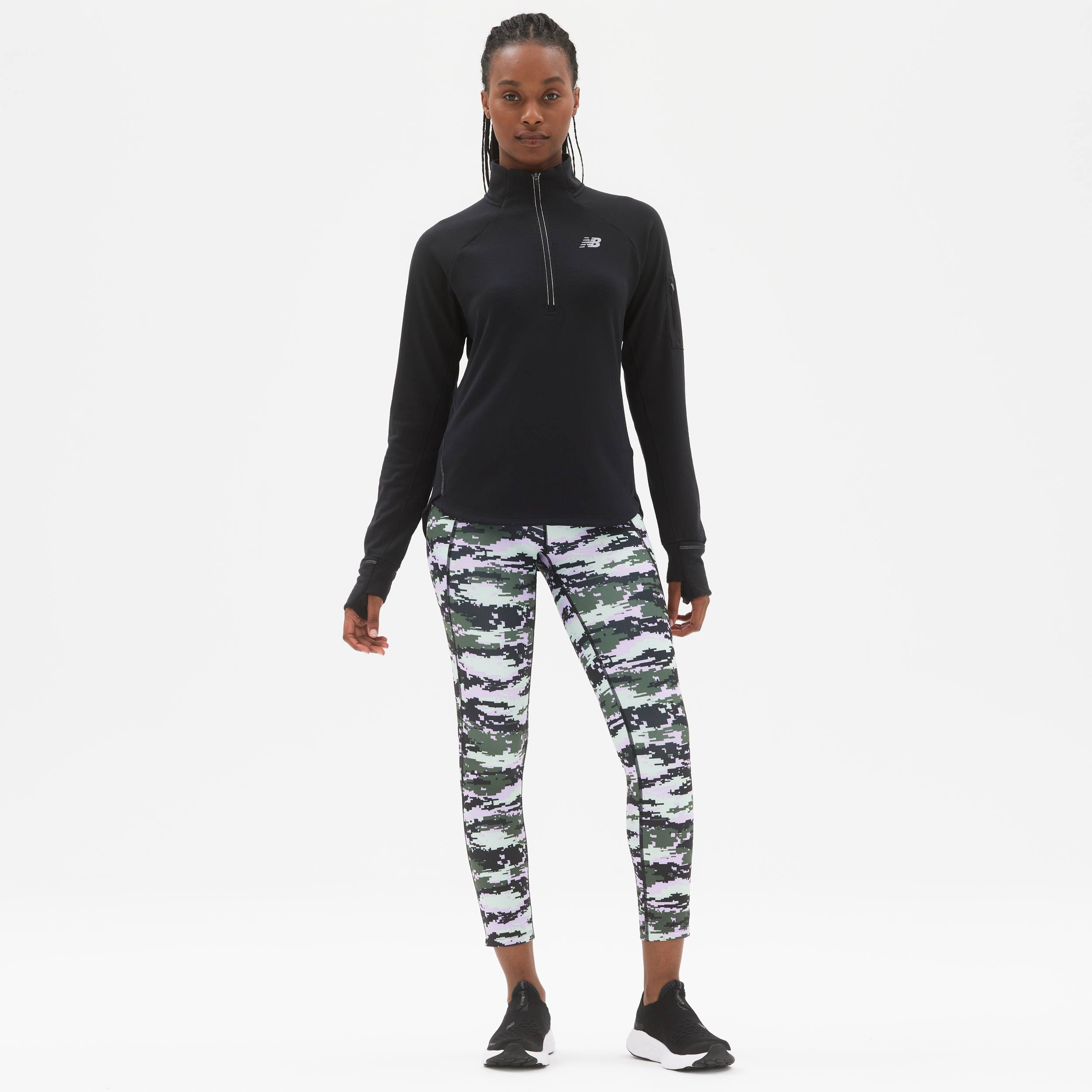 New Balance Women’s Heat Grid Half Zip Black L