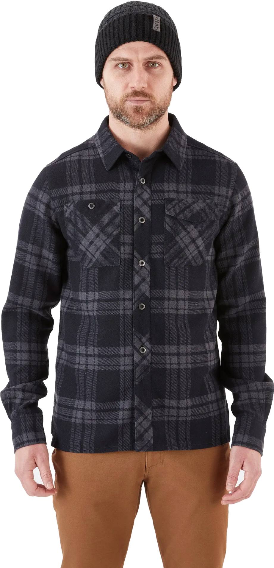 Men’s Perimeter Wool Blend Shirt Ebony L