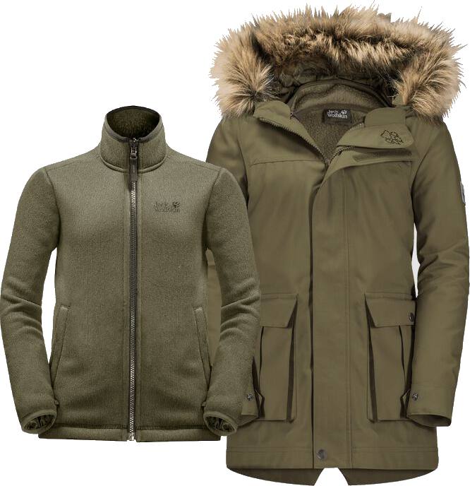 Boys Elk Island 3in1 Parka Oliivi 176