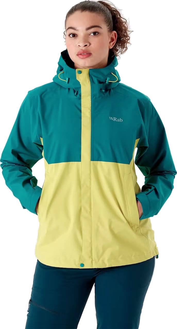 Downpour Eco Jacket Women Turkoosi/Keltainen 12