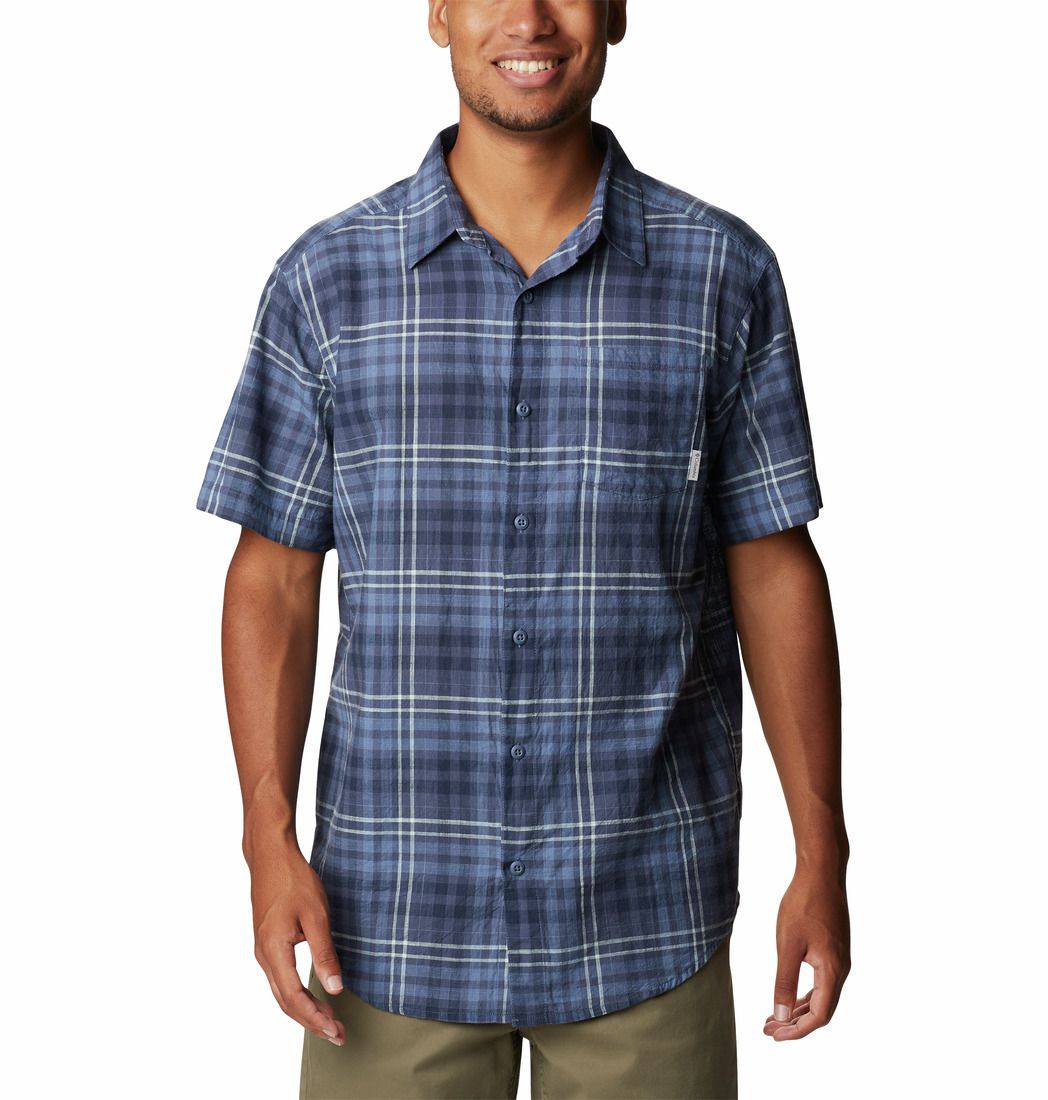 Men’s Under Exposure Yarn-Dye Short Sleeve Shirt Dark blue L