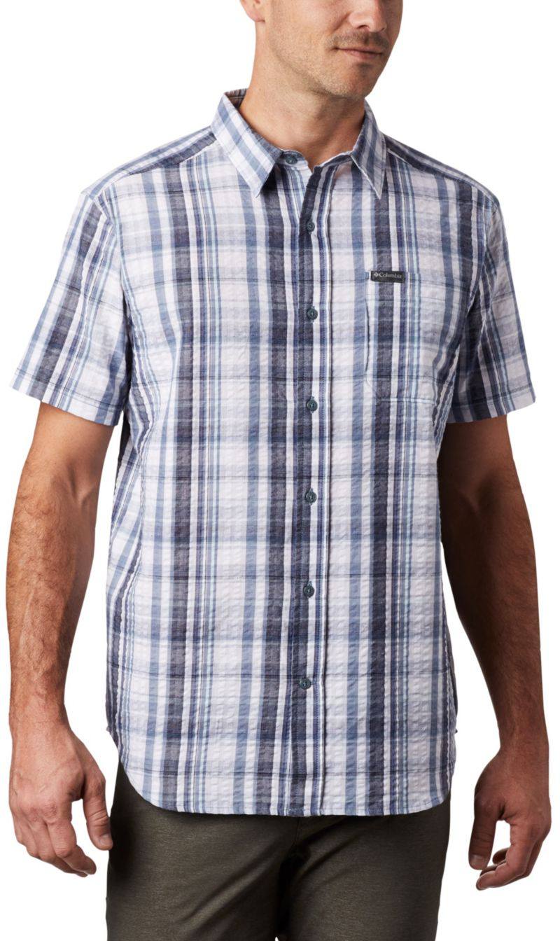 Men’s Brentyn Trail Short Sleeve Seersucker Shirt Dark blue L