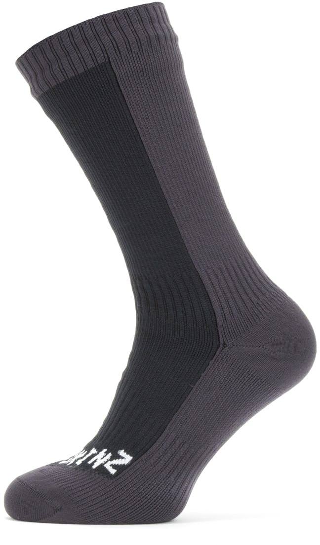Waterproof Cold Mid Length Sock Musta / Harmaa S