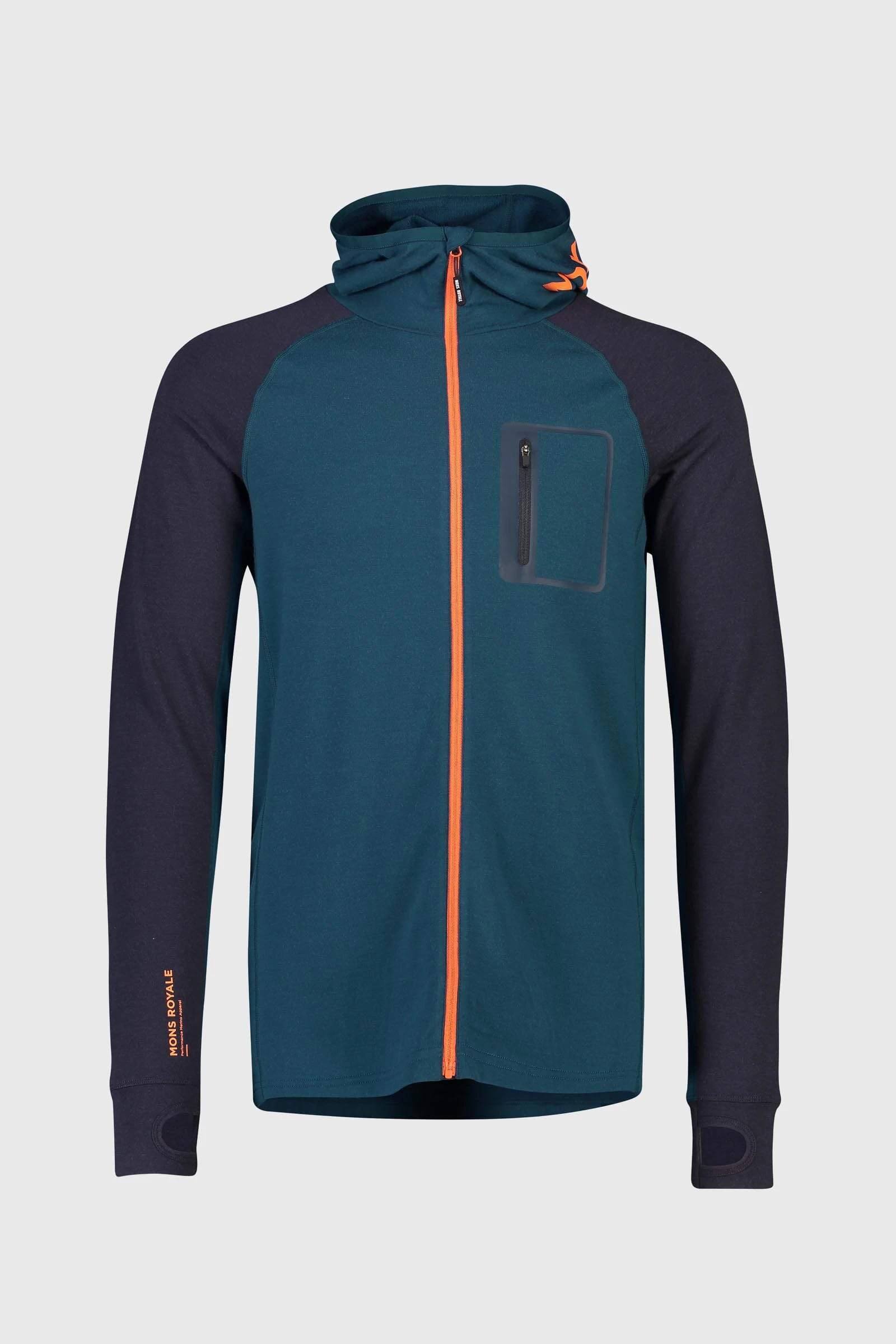 Mons Royale Traverse Midi Full Zip Hood Atlantic S