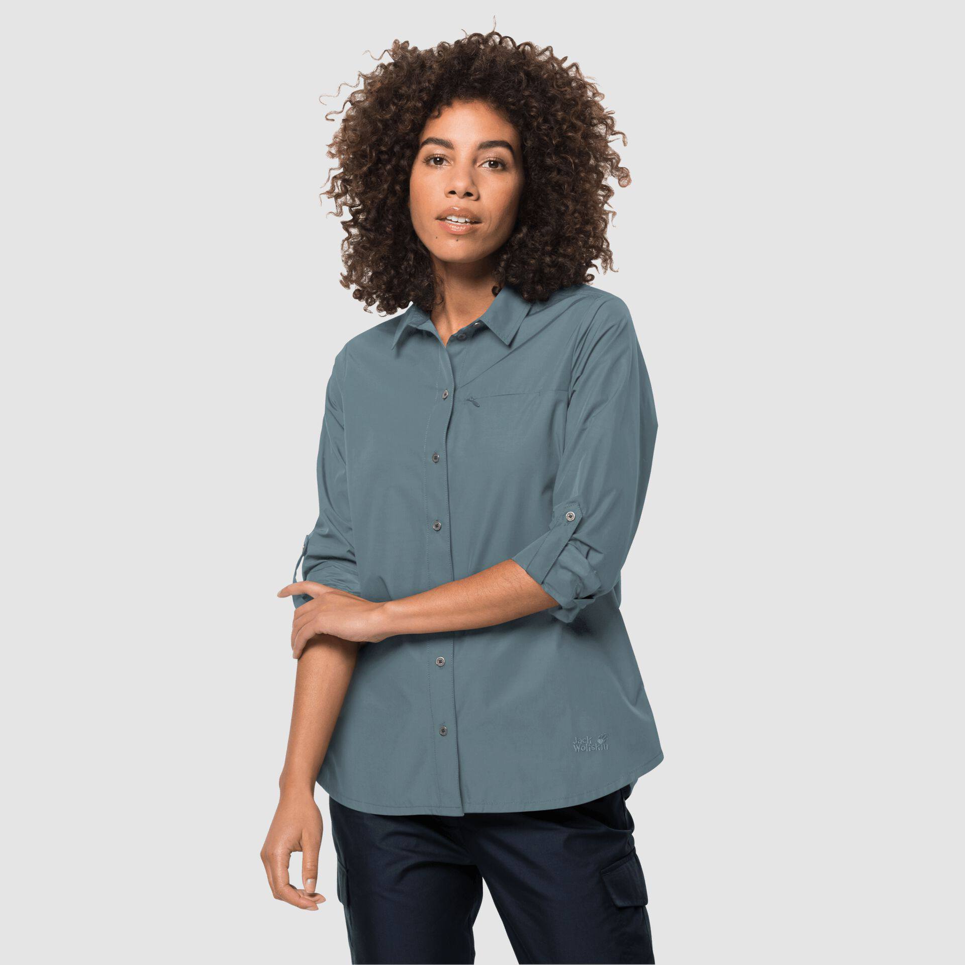 Lakeside Roll-up Shirt W Teal XXL
