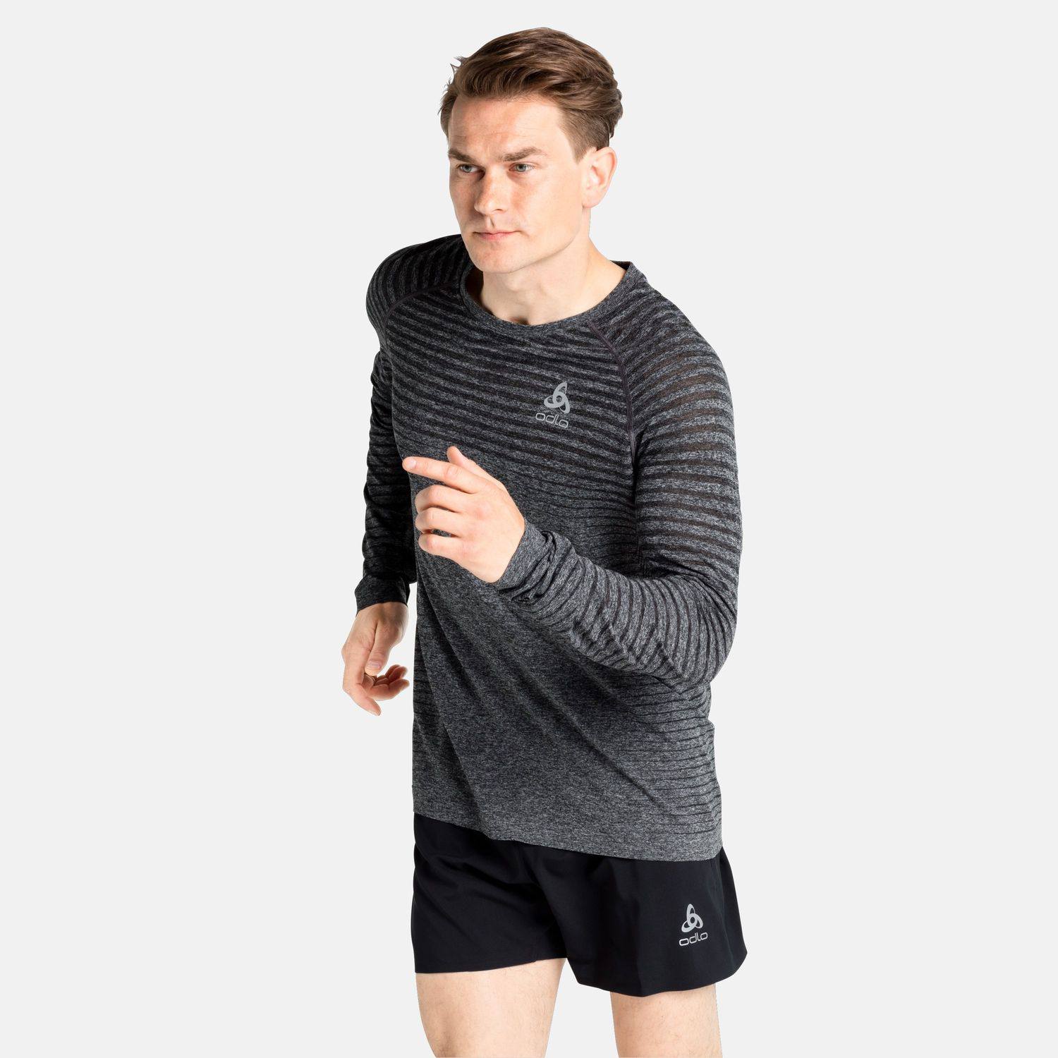 Men’s Essential Seamless Long-Sleeve Running Shirt Grey S
