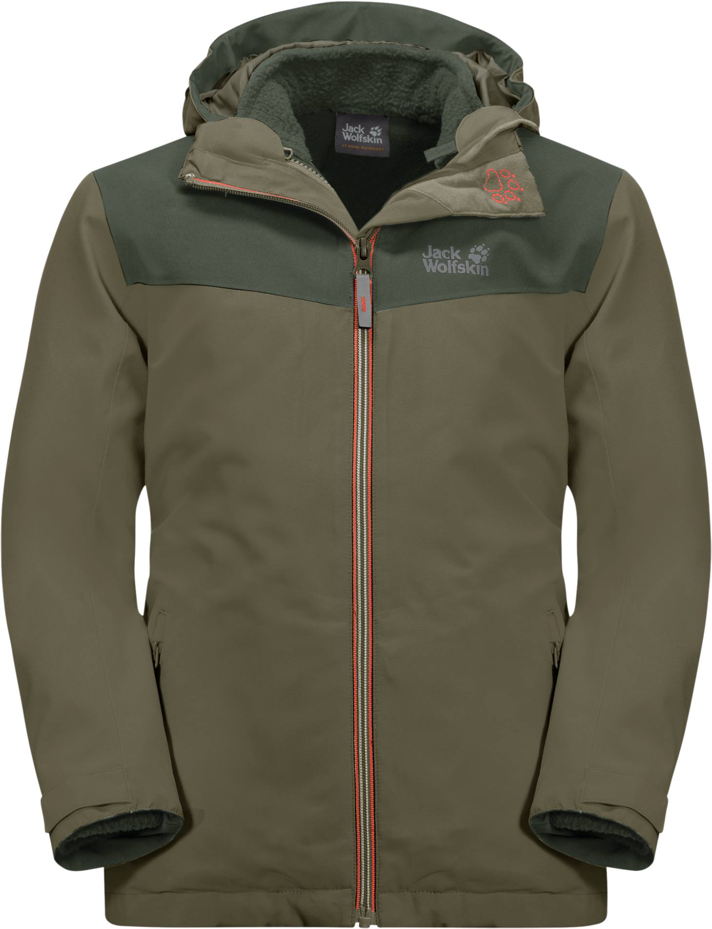 Jack Wolfskin Snowfrost 3in1 Jacket Kids Olive 176