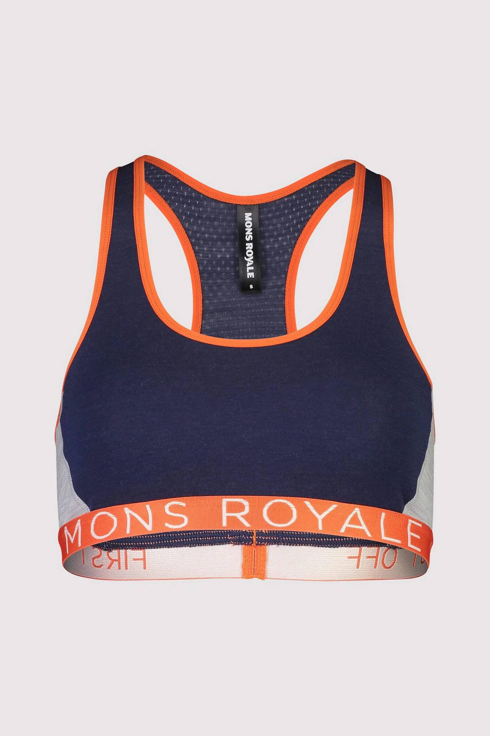 Mons Royale Sierra Sports Bra Navy/Oranssi XS